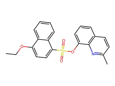 2-Methyl-8-quinolyl 4-ethoxynaphthalenesulfonate structure