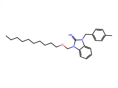 1-[(decyloxy)methyl]-3-(4-methylbenzyl)-1,3-dihydro-2H-benzimidazol-2-imine structure