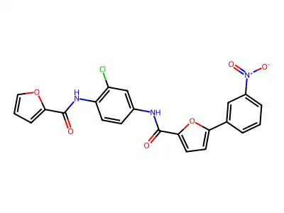 N-[3-chloro-4-(2-furoylamino)phenyl]-5-(3-nitrophenyl)-2-furamide structure