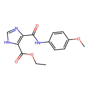 ethyl 4-((4-methoxyphenyl)carbamoyl)-1H-imidazole-5-carboxylate structure