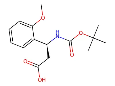 (R)-3-((tert-Butoxycarbonyl)amino)-3-(2-methoxyphenyl)propanoic acid structure