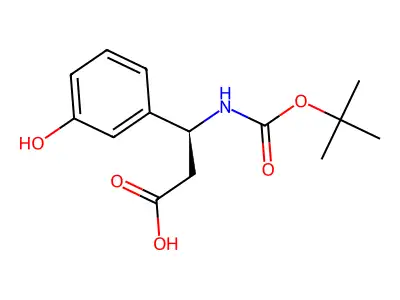 3-[(Tert-butoxycarbonyl)amino]-3-(3-hydroxyphenyl)propanoic acid structure