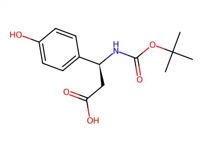 3-[(Tert-butoxycarbonyl)amino]-3-(4-hydroxyphenyl)propanoic acid structure