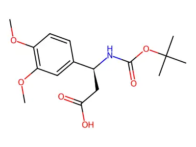 (R)-3-((tert-Butoxycarbonyl)amino)-3-(3,4-dimethoxyphenyl)propanoic acid structure