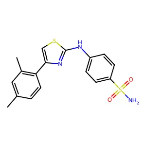 4-[[4-(2,4-Dimethylphenyl)-1,3-thiazol-2-yl]amino]benzenesulfonamide structure