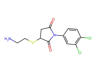 3-[(2-Aminoethyl)sulfanyl]-1-(3,4-dichlorophenyl)pyrrolidine-2,5-dione structure