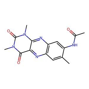 N-(1,2,3,4-Tetrahydro-1,3,7-trimethyl-2,4-dioxobenzo[g]pteridin-8-yl)acetamide structure