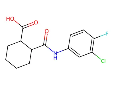 2-((3-Chloro-4-fluorophenyl)carbamoyl)cyclohexanecarboxylic acid structure