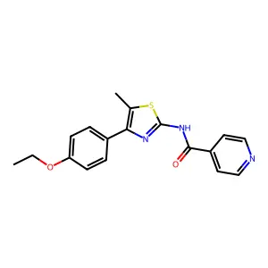 N-[4-(4-ethoxyphenyl)-5-methyl-1,3-thiazol-2-yl]pyridine-4-carboxamide structure