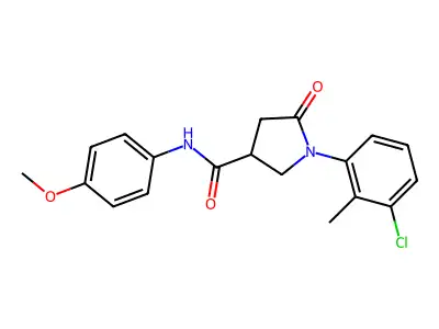 1-(3-chloro-2-methylphenyl)-N-(4-methoxyphenyl)-5-oxopyrrolidine-3-carboxamide structure