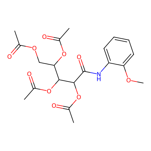 2,3,4-triacetyloxy-1-[N-(2-methoxyphenyl)carbamoyl]butyl acetate structure