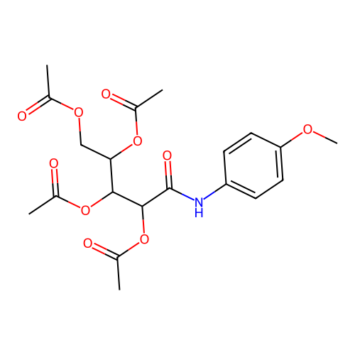 2,3,4-triacetyloxy-1-[N-(4-methoxyphenyl)carbamoyl]butyl acetate structure
