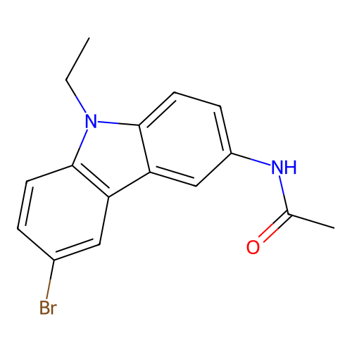N-(6-bromo-9-ethyl-9H-carbazol-3-yl)acetamide structure