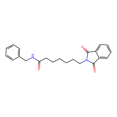 N-benzyl-7-(1,3-dioxo-1,3-dihydro-2H-isoindol-2-yl)heptanamide structure