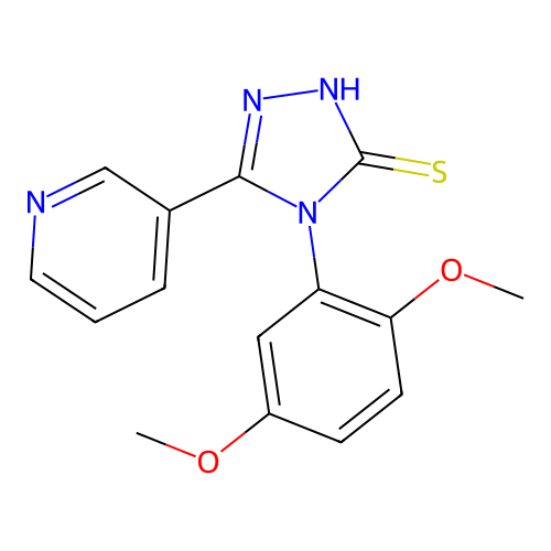 4-(2,5-dimethoxyphenyl)-5-(pyridin-3-yl)-2,4-dihydro-3H-1,2,4-triazole-3-thione structure