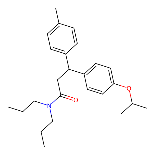 3-(4-isopropoxyphenyl)-N,N-dipropyl-3-(p-tolyl)propanamide structure