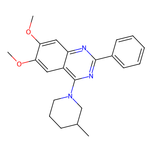 6,7-Dimethoxy-4-(3-methylpiperidin-1-yl)-2-phenylquinazoline structure