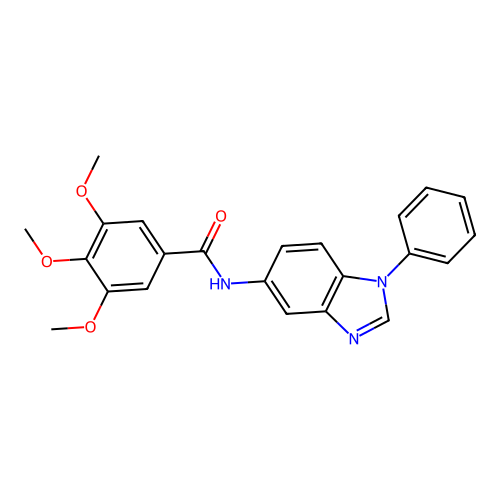 3,4,5-trimethoxy-N-(1-phenyl-1H-benzimidazol-5-yl)benzamide structure