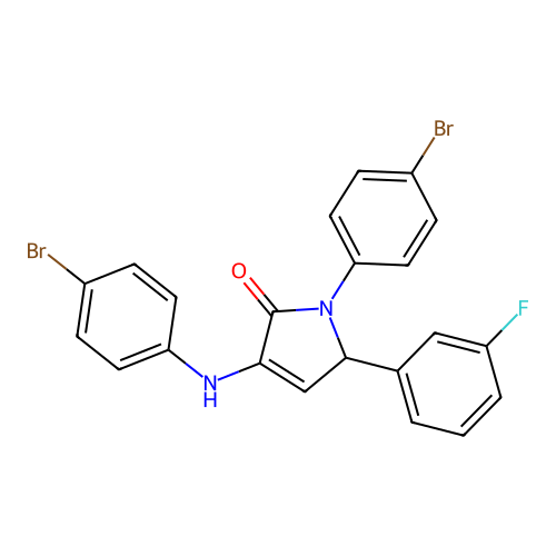 4-(4-bromoanilino)-1-(4-bromophenyl)-2-(3-fluorophenyl)-2H-pyrrol-5-one structure