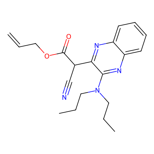 Prop-2-en-1-yl cyano[3-(dipropylamino)quinoxalin-2-yl]acetate structure
