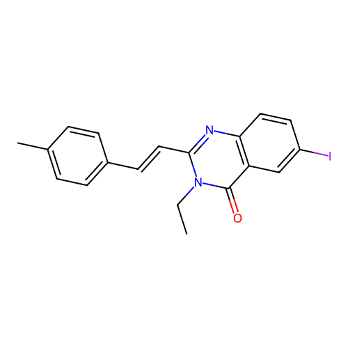 3-ethyl-6-iodo-2-[(E)-2-(4-methylphenyl)ethenyl]quinazolin-4(3H)-one structure