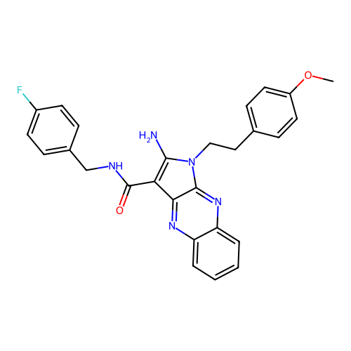 2-amino-N-(4-fluorobenzyl)-1-(4-methoxyphenethyl)-1H-pyrrolo[2,3-b]quinoxaline-3-carboxamide structure