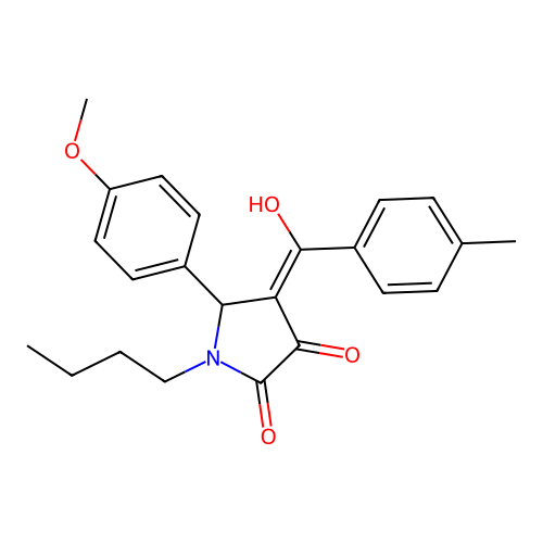 1-butyl-3-hydroxy-5-(4-methoxyphenyl)-4-(4-methylbenzoyl)-1H-pyrrol-2(5H)-one structure