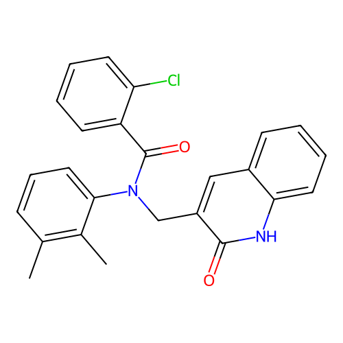 2-chloro-N-(2,3-dimethylphenyl)-N-[(2-oxo-1H-quinolin-3-yl)methyl]benzamide structure