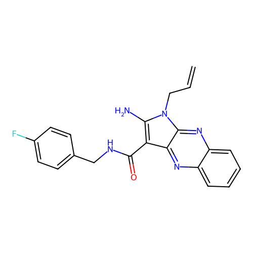 1-allyl-2-amino-N-(4-fluorobenzyl)-1H-pyrrolo[2,3-b]quinoxaline-3-carboxamide structure