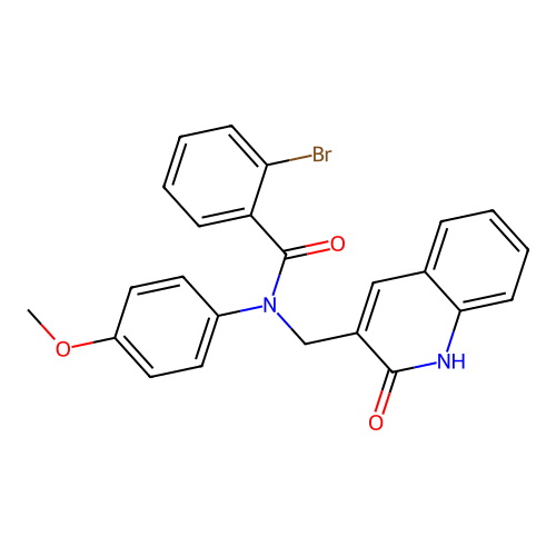 2-bromo-N-(4-methoxyphenyl)-N-[(2-oxo-1H-quinolin-3-yl)methyl]benzamide structure