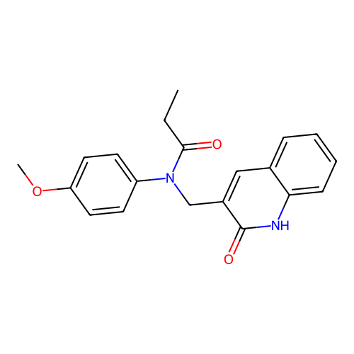 N-(4-methoxyphenyl)-N-[(2-oxo-1H-quinolin-3-yl)methyl]propanamide structure