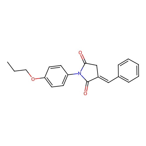 (3E)-3-benzylidene-1-(4-propoxyphenyl)pyrrolidine-2,5-dione structure