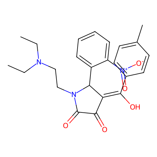 (4Z)-1-(2-diethylaminoethyl)-4-[hydroxy-(4-methylphenyl)methylidene]-5-(2-nitrophenyl)pyrrolidine-2,3-dione structure