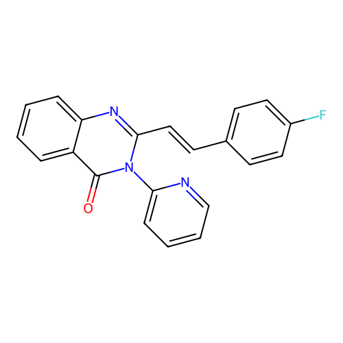 2-[(E)-2-(4-fluorophenyl)ethenyl]-3-(pyridin-2-yl)quinazolin-4(3H)-one structure