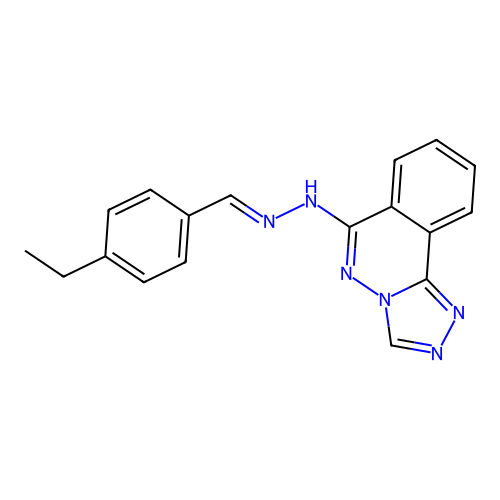 (E)-6-(2-(4-ethylbenzylidene)hydrazinyl)-[1,2,4]triazolo[3,4-a]phthalazine structure
