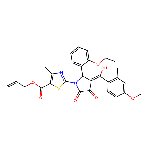 allyl 2-(2-(2-ethoxyphenyl)-4-hydroxy-3-(4-methoxy-2-methylbenzoyl)-5-oxo-2,5-dihydro-1H-pyrrol-1-yl)-4-methylthiazole-5-carboxylate structure