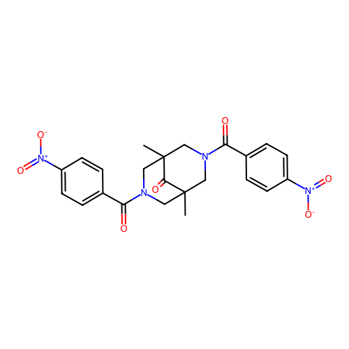 1,5-Dimethyl-3,7-bis[(4-nitrophenyl)carbonyl]-3,7-diazabicyclo[3.3.1]nonan-9-one structure