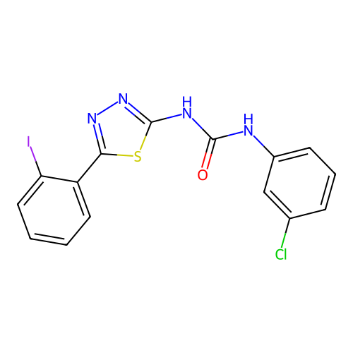 1-(3-Chlorophenyl)-3-[5-(2-iodophenyl)-1,3,4-thiadiazol-2-yl]urea structure