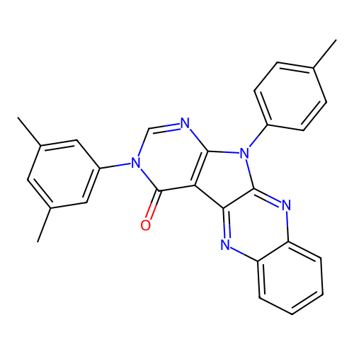 3-(3,5-dimethylphenyl)-11-(4-methylphenyl)-3,11-dihydro-4H-pyrimido[5',4':4,5]pyrrolo[2,3-b]quinoxalin-4-one structure
