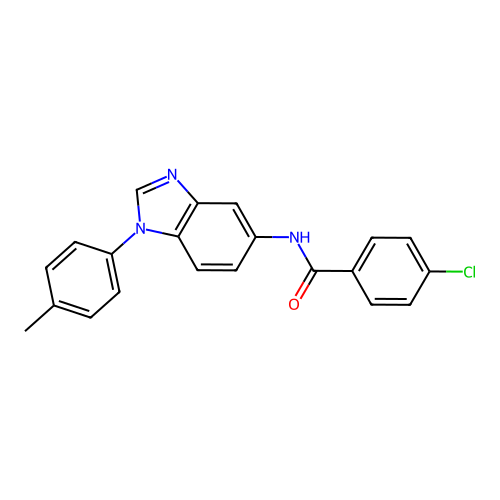 4-chloro-N-[1-(4-methylphenyl)-1H-benzimidazol-5-yl]benzamide structure