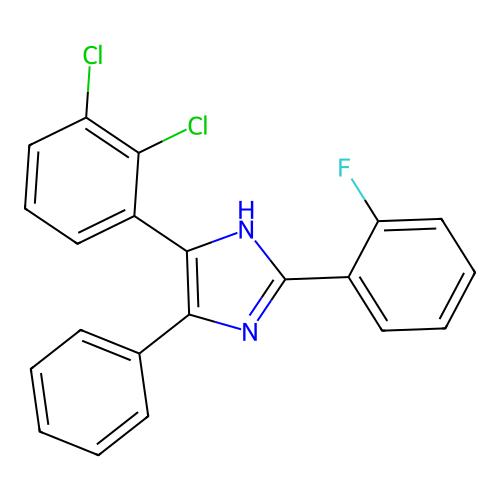 4-(2,3-dichlorophenyl)-2-(2-fluorophenyl)-5-phenyl-1H-imidazole structure