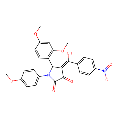 (4E)-5-(2,4-dimethoxyphenyl)-4-[hydroxy(4-nitrophenyl)methylidene]-1-(4-methoxyphenyl)pyrrolidine-2,3-dione structure