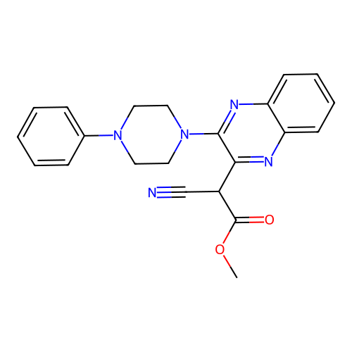 Methyl cyano[3-(4-phenylpiperazin-1-yl)quinoxalin-2-yl]acetate structure