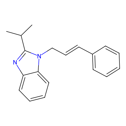 1-cinnamyl-2-isopropyl-1H-benzo[d]imidazole structure