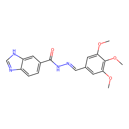 N'-[(E)-(3,4,5-trimethoxyphenyl)methylidene]-1H-benzimidazole-5-carbohydrazide structure