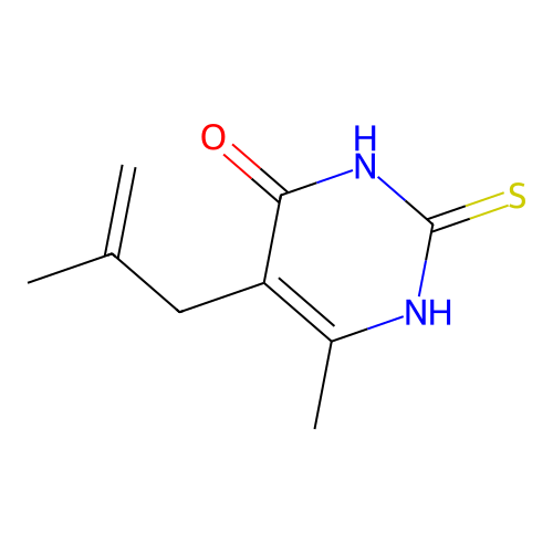 6-Methyl-5-(2-methylprop-2-enyl)-2-sulfanylpyrimidin-4-ol structure