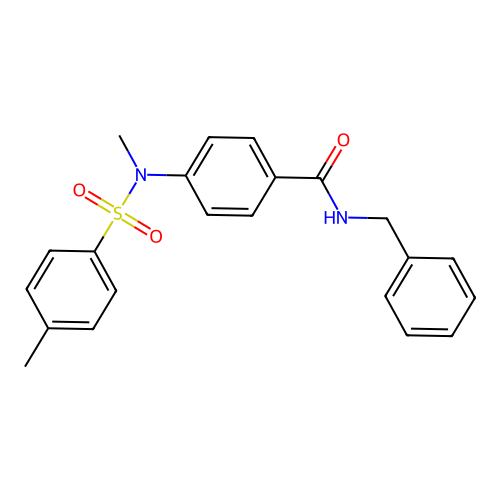 N-benzyl-4-[methyl-(4-methylphenyl)sulfonylamino]benzamide structure