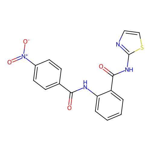 2-{[(4-nitrophenyl)carbonyl]amino}-N-(1,3-thiazol-2-yl)benzamide structure