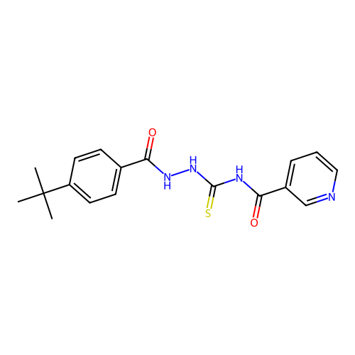 N-[N'-(4-tert-Butyl-benzoyl)-hydrazinocarbothioyl]-nicotinamide structure