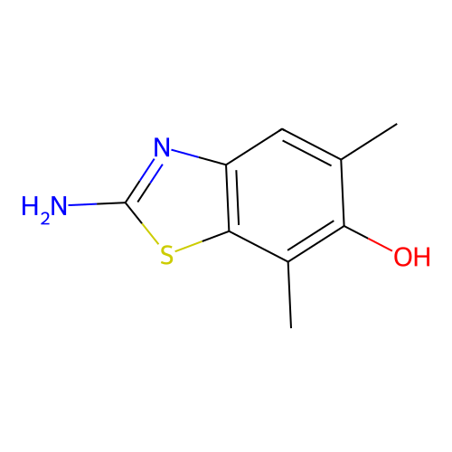 2-Amino-5,7-dimethyl-1,3-benzothiazol-6-ol structure